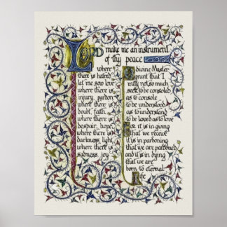 アッシジの聖フランシスの平和祈りの言葉 ポスター