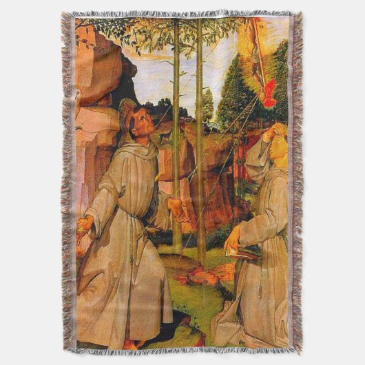 アッシジの聖フランシスはイエスからスティグマタを受け取る スローブランケット (正面縦)