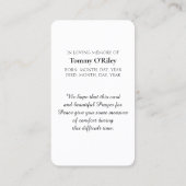 アッシジの聖フランシス悔やみや弔慰祈りの言葉カード 名刺 (裏面)