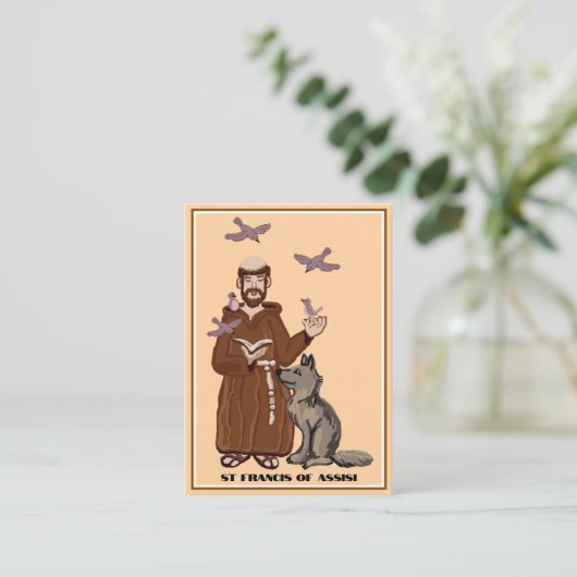 アッシジの聖フランシス祈りの言葉カード 名刺 (スタンド正面)