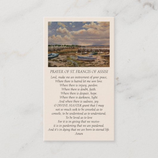 アッシジの聖フランシス祈りの言葉共感カード 名刺 (正面)