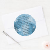 アッシジの聖フランシス祈りの言葉雪の結晶の冬 ラウンドシール (封筒)