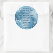 アッシジの聖フランシス祈りの言葉雪の結晶の冬 ラウンドシール (バッグ)