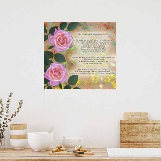 アッシジの聖フランシス祈りの言葉 ポスター (キッチン)