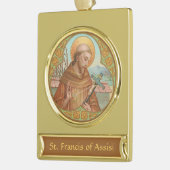 アッシジの聖フランシス(BK 002) ゴールドプレートバナーオーナメント (左)