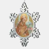 アッシジの聖フランシス(BK 002) スノーフレークピューターオーナメント (右)