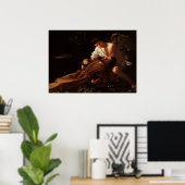 アッシジの聖フランシスby Caravaggio ポスター (ホームオフィス)