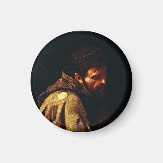 アッシジの聖フランシスby Caravaggio マグネット (正面)
