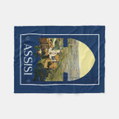 アッシジイタリアのヴィンテージ旅行フリースブランケット フリースブランケット (正面(横))