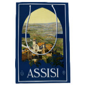 アッシジイタリアヴィンテージトラベル抱き枕 ミディアムペーパーバッグ (正面)