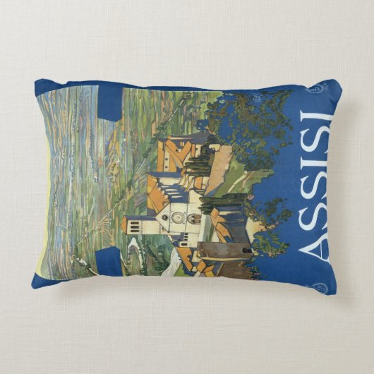 アッシジイタリアヴィンテージ旅行アートフランチェスコ大聖堂 アクセントクッション (裏面)