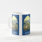 アッシジイタリアヴィンテージ旅行アートフランチェスコ大聖堂 コーヒーマグカップ (正面左)