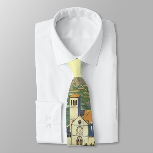 アッシジイタリアヴィンテージ旅行アートフランチェスコ大聖堂 ネクタイ (タイ)