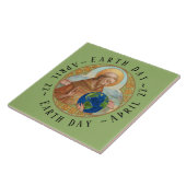 アッシジセラミックタイルの地球の日と聖フランシス タイル (側面)