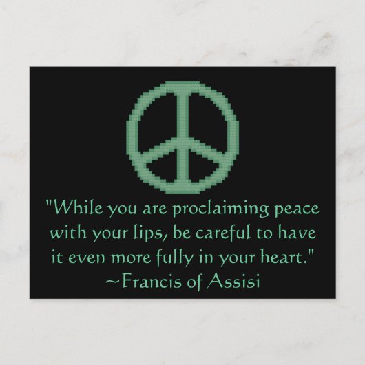 アッシジピース引用文の聖フランシス ポストカード (正面)