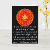 アッシジ動物権利引用文の聖フランシス カード (黄色い花)