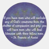 アッシジ動物権利引用文の聖フランシス ラウンドシール (正面)