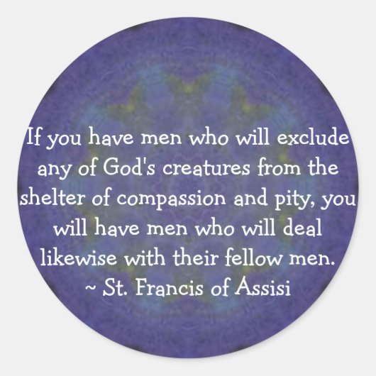 アッシジ動物権利引用文の聖フランシス ラウンドシール (正面)