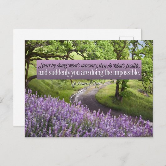 アッシジ引用文の聖フランシス感動的は可能 ポストカード (正面/裏面)