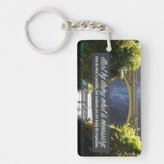 アッシジ感動的引用文「Doing」 キーホルダー (正面)