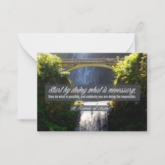 アッシジ感動的引用文「Doing」 ノートカード (正面)