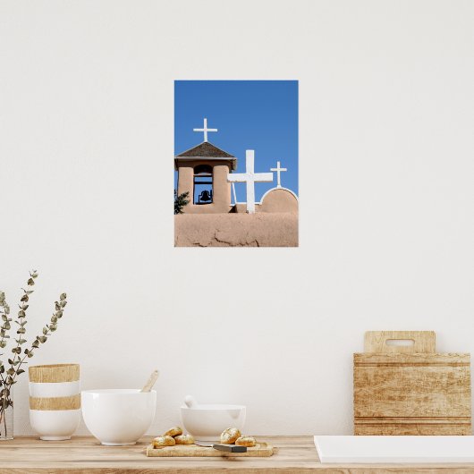 アッシジ教会の聖フランシスは十字架を越える ポスター (キッチン)