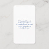 アッシジ油絵記念カードの聖フランシス 名刺 (裏面)