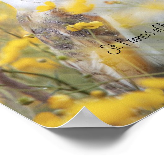 アッシジ祈りの言葉の聖フランシスとバームフクロウのポスター ポスター (角)