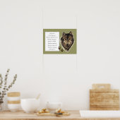 アッシジ祈りの言葉の聖フランシスとWolf & Tracks ポスター (キッチン)