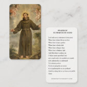 アッシジ聖祈りの言葉カードの聖フランシス祈りの言葉 プレイスカード (正面/裏面)