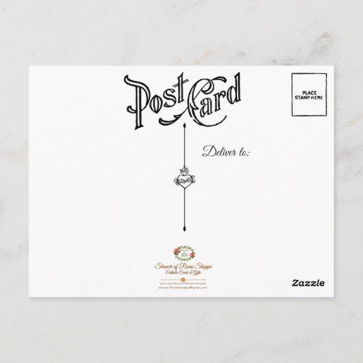 アッシジ・イエス十字架天使の聖フランシス ポストカード (裏面)