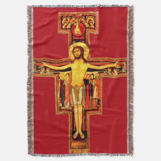 アッシジ・サン・ダミアーノ十字架の毛布の聖フランシス スローブランケット (正面縦)