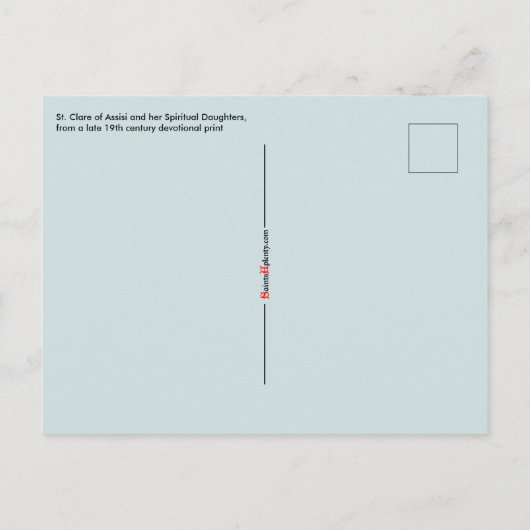 アッシジ&ヌンスの聖クレア(SAU 027) ポストカード (裏面)