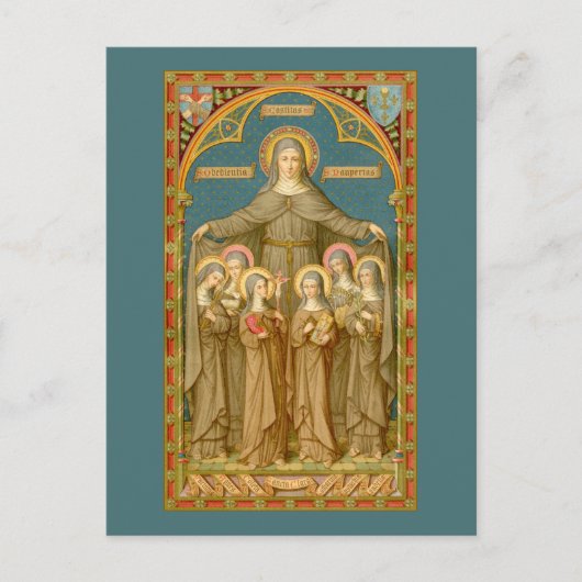 アッシジ&ヌンスの聖クレア(SAU 027) ポストカード (正面)