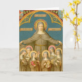 アッシジ&ヌンスの聖クレア(SAU 027)挨拶 カード (黄色い花)