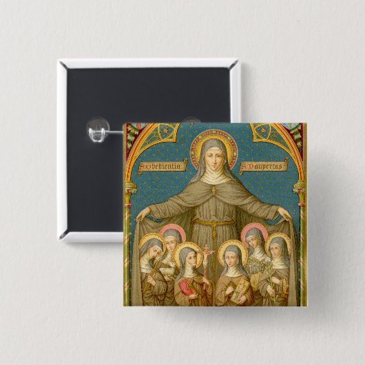 アッシジ&ヌンスの聖クレア(SAU 027) 缶バッジ (正面&裏面)