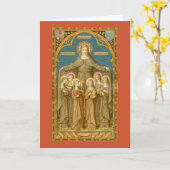 アッシジ&ヌンスの聖クレア(SAU 27)挨拶 カード (黄色い花)