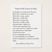 アッシジ・ホーリー・カードの聖フランシス祈りの言葉 (裏面)