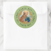 アッシジ・ラウンド・ステッカーのアース・デイ&セント・フランシス ラウンドシール (バッグ)