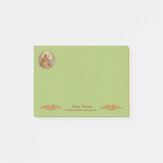 アッシジ(BK 002)の聖フランシス4"x3" ポストイット (正面)