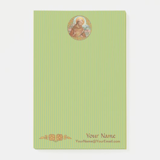 アッシジ(BK 002)の聖フランシス4"x6" ポストイット (正面)