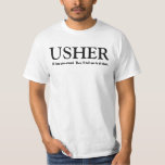 アッシャーおもしろいカスタマイズ可能なウェディングパーティーシャツ Tシャツ<br><div class="desc">文字が言うようによくはしゃぐこ感じの結婚式のTシャツが着のまわりにる。それなら座るように言っておこう」 しかし、もちろん私がアッシャーフォーマルだと言う方が良い事も感じできる。</div>