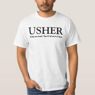 アッシャーおもしろいカスタマイズ可能なウェディングパーティーシャツ Tシャツ