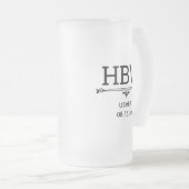 アッシャーのイニシャル フロストグラスビールジョッキ (正面右)