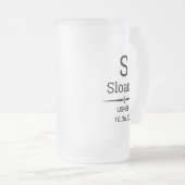 アッシャーのモノグラム仕上げ曇りグラスビアマグ フロストグラスビールジョッキ (正面右)