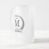 アッシャーイニシャル フロストグラスビールジョッキ (正面左)