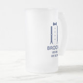 アッシャーブルーボウタイ フロストグラスビールジョッキ (正面右)