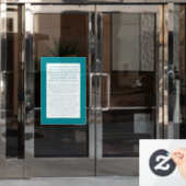 アッシャーヤツリヘブライ賛美語ターコイズ ウィンドウサイン (オフィスドア)