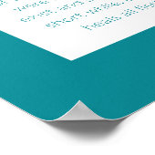 アッシャーヤツリヘブライ賛美語ターコイズ ポスター (角)