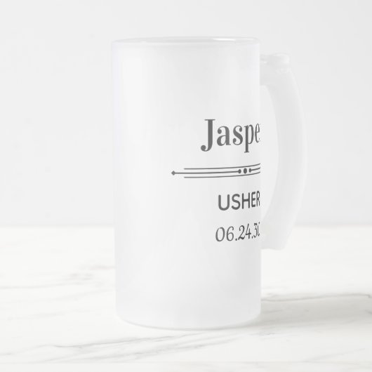 アッシャー専用 フロストグラスビールジョッキ (正面右)